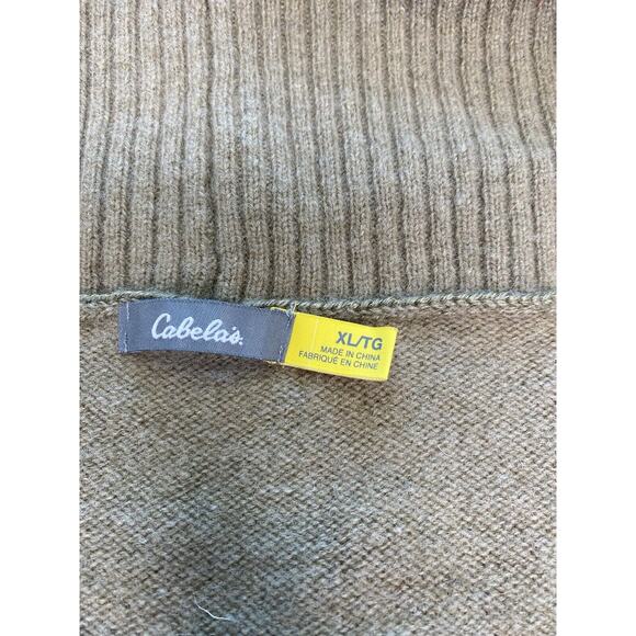 Cabelas Cardigan Sweater Womens XL Snap Button Brown Knit Long Sleeve Wool Nylon - Picture 2 of 3